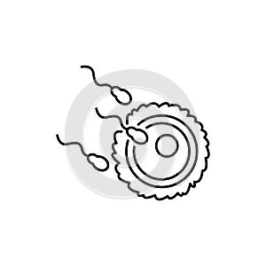 Ovum fertilization olor line icon. Conceiving. Pictogram for web page, mobile app, promo.