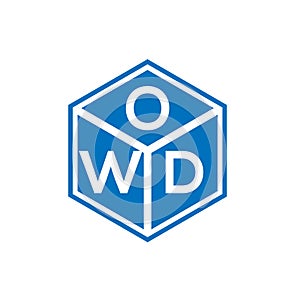 OWD letter logo design on black background. OWD creative initials letter logo concept. OWD letter design
