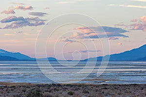 Owens Lake at sunset