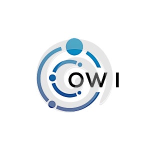 OWI letter technology logo design on white background. OWI creative initials letter IT logo concept. OWI letter design