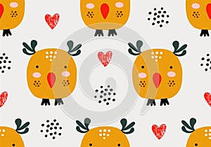 Owl baby seamless pattern