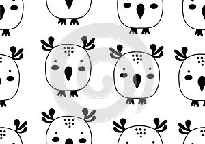 Owl baby seamless pattern