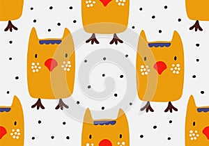 Owl baby seamless pattern