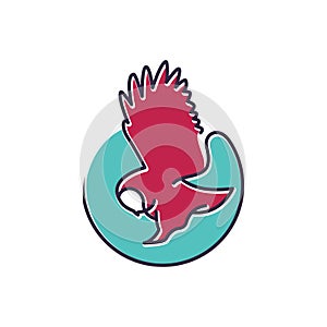 Owl Bird Pouncing on Prey Cool Logo Illustration
