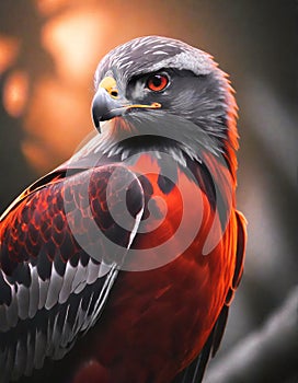 Hd Fullscreen Wallpaper- Dark Silver And Light Red Bird Of Prey photo