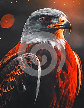 Hd Fullscreen Wallpaper- Dark Silver And Light Red Bird Of Prey photo