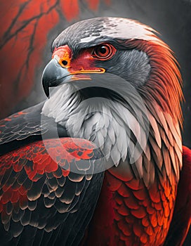 Hd Fullscreen Wallpaper- Dark Silver And Light Red Bird Of Prey photo