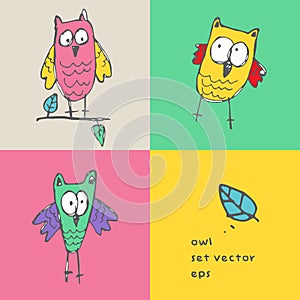 Owl cartoon vector