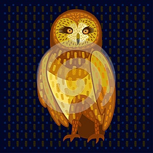 Owl on dark fone