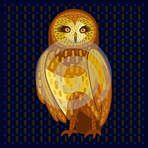 Owl on dark fone photo