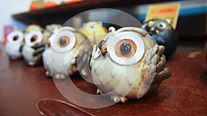 Brown color Owls Decorative Porcelain Souvenirs