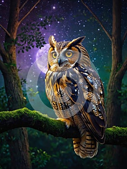 Owl Digital Artwork , Portrait of Owl