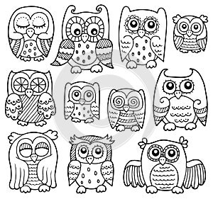 Owl drawings theme 1