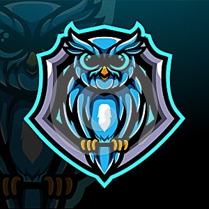 Owl esport mascot logo design