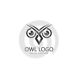 owl eye logo design template.