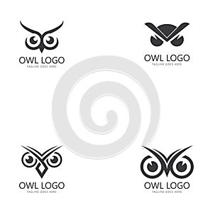 owl eye logo design template.