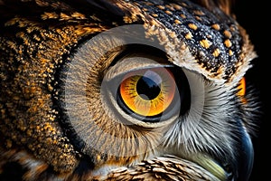 Owl eye wildlife bird of prey.