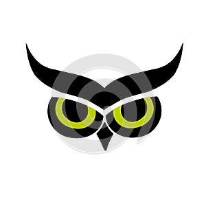 Owl eyes, black silhouette for your design
