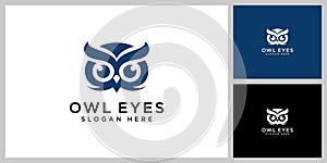 owl eyes logo vector design template