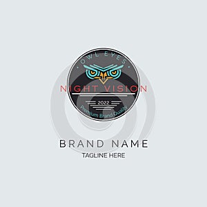 owl eyes night vision logo design template for brand or company and other