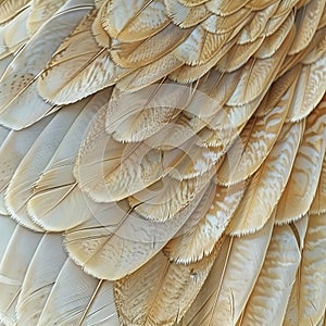 Owl Feathers Background, Brown Plumage, Hawk Wings Texture with Copy Space, a Bird of Prey Feathers