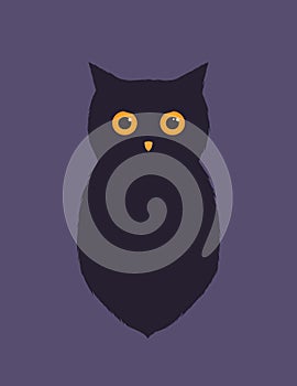 Owl, flat design style vector art. Cartoon character