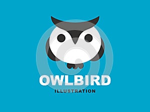 Owl flat logo - vector illustration, emblem