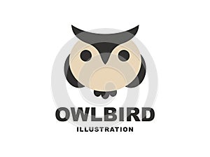 Owl flat logo - vector illustration, emblem on white background