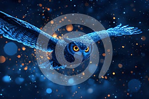 owl flight in the night, AI generated