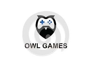 Owl games logo design template