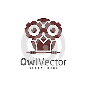 Owl Gear logo vector template, Creative Owl logo design concepts