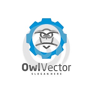Owl Gear logo vector template, Creative Owl logo design concepts
