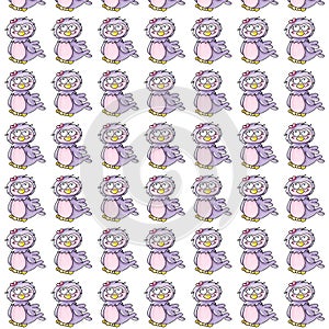 Owl gift card or cloth, pattern, repeating pattern,