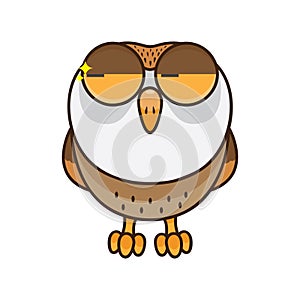 owl glancing. Vector illustration decorative design