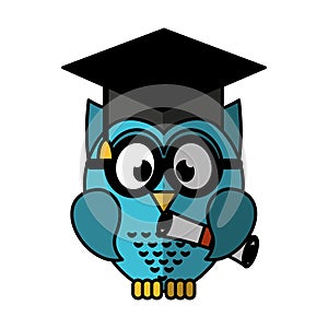 Owl with graduation hat