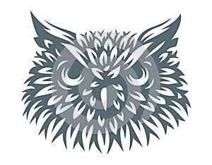 Owl head - vector illustration. Icon design