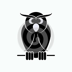 Owl Icon. Education, Nocturnal Animal Sign. Wisdom, Wise. Basic RGB.