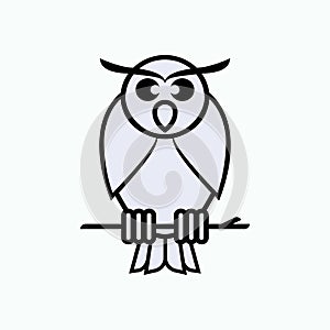 Owl Icon. Education, Nocturnal Animal Sign. Wisdom, Wise. Basic RGB.