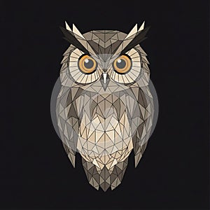Owl illustration featuring a stylized design composed of triangular