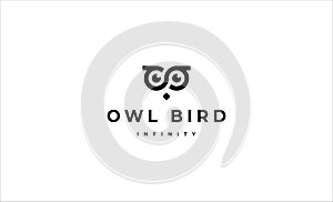 owl infinity logo icon vector design illustration