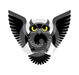 Owl isolated. Eagle-owl bird icon. vector illustration photo
