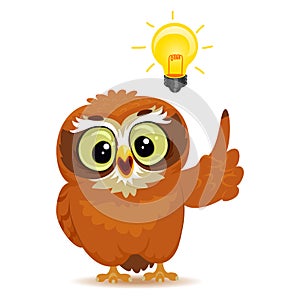 Owl with Light Bulb