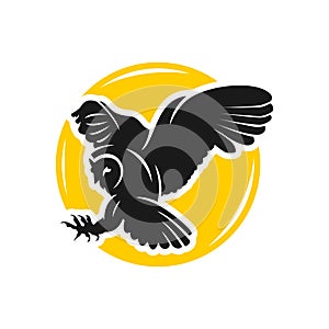 Owl logo design with circles photo