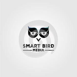 Owl logo design, photography media vector template 03