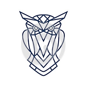 Owl logo geometric style vector
