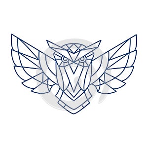 Owl logo geometric style vector