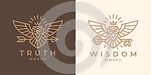 Owl logo line icons