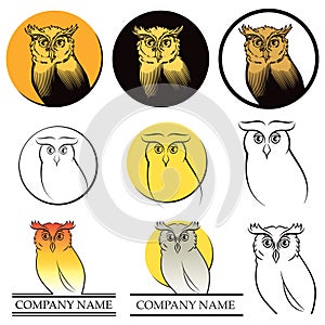 Owl Logo Set