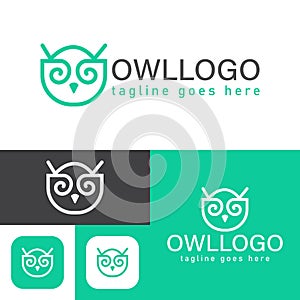 Owl logo. Simple and creative icon style.Modern minimal. Vector illustration