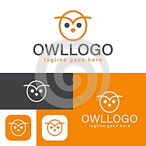 Owl logo. Simple and creative icon style.Modern minimal. Vector illustration.